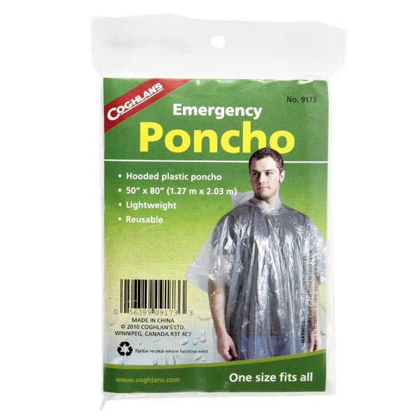 Emergency Rain Ponchos with Hood - 3 Pack