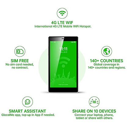 GlocalMe 4G LTE Portable WI-Fi Hotspot Portable, Works Worldwide Without SIM