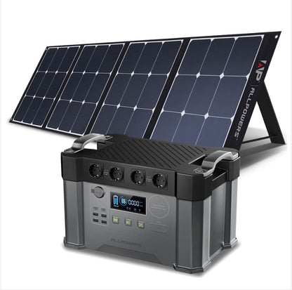 Portable Generator 110/220V + Power Station 2000W / 700W  + Emergency Power Supply With 200W Monocrystalline Solar Panels