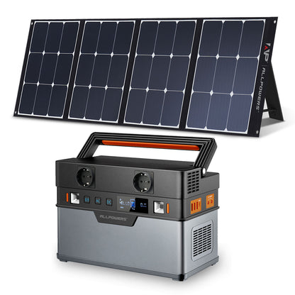Portable Generator 110/220V + Power Station 2000W / 700W  + Emergency Power Supply With 200W Monocrystalline Solar Panels