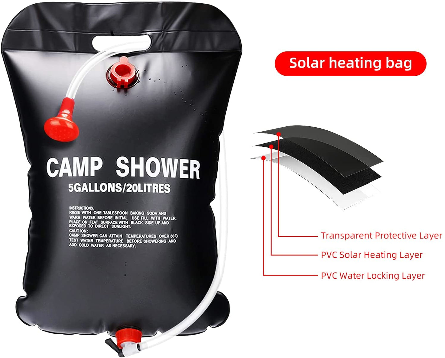 5 Gallon Solar Shower Bag
