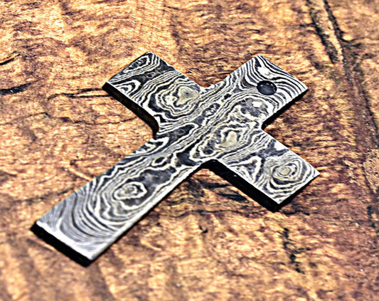 Damascus Pendant, Damascus Cross, Damascus Steel Cross, Damascus Unique Cross, Damascus Necklace, Damascus Chain, Hand Forged Damascus Cross
