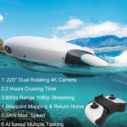 Drone Fishing Boat With 4K UHD Fishfinder Camera